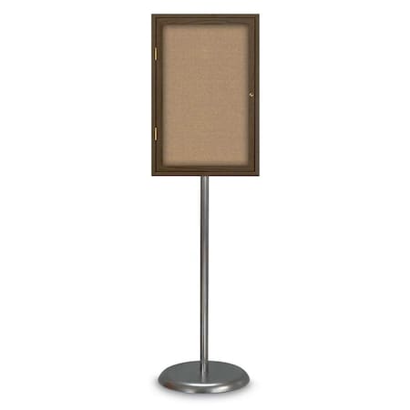 United Visual Products Corkboard, Double Door, Radius Frame, 48x36, UV7003-SATIN-BUFF UV7003-SATIN-BUFF